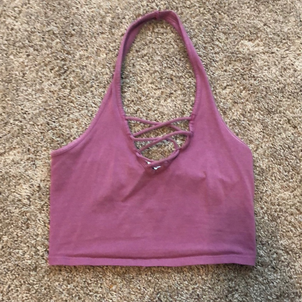 Pink Halter Crop Top